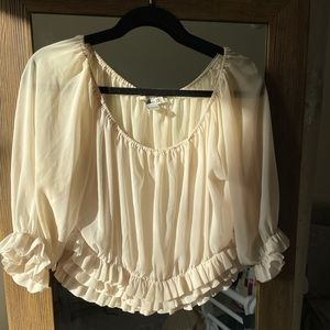 Off the shoulder sheer top